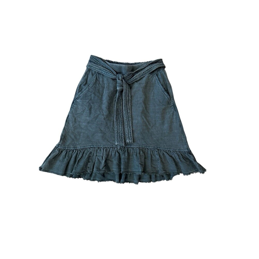 PILCRO AMORA BY ANTHROPOLOGIE RUFFLED MINI SKIRT SIZE Small Boho Tie